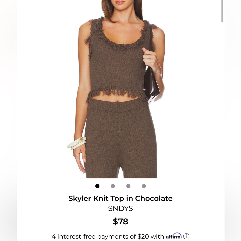 SNDYS Skyler Knit Tank Top in Chocolate